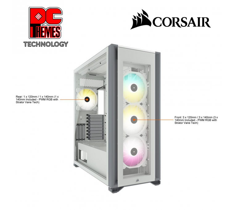 CORSAIR 7000X RGB TG White Full-Tower Casing